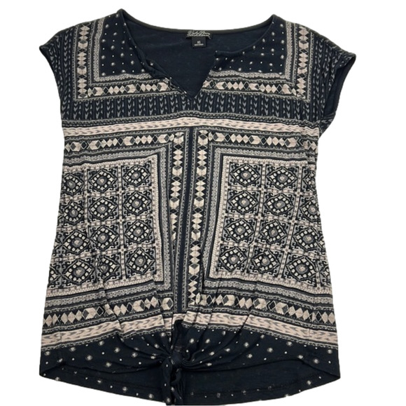 Lucky Brand Sleeveless Black Graphic Top - Picture 1 of 7